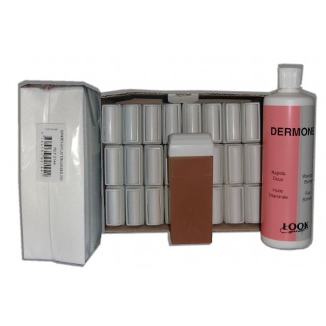 TOPAZ type Miel - Recharge cire roll on - 24x100ml - Bandes, huile 500 ml